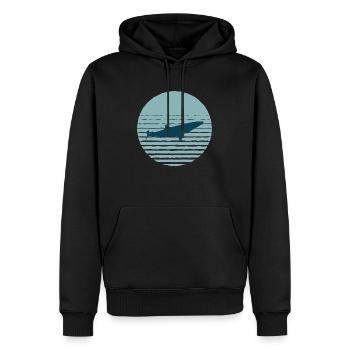 Hai im Wasser - Männer Premium Bio Hoodie - Schwarz - Vorne - Nico (187cm)
