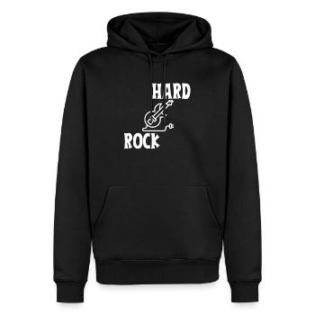 hard rock, cadeau t-shirt, musique, homme, femme - Sweat à capuche Premium bio Homme - noir - Devant - Nico (187cm)