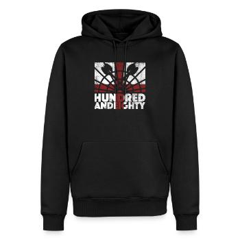 Dart Hundred and eighty 180 England Dart Arrows - Men’s Premium Organic Hoodie - black - Front - Nico (187cm)