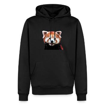 Roter Panda - Männer Premium Bio Hoodie - Schwarz - Vorne - Nico (187cm)