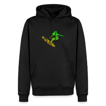 Surf Girl Tribal Tattoo Surf Lover Gift Idea - Men’s Premium Organic Hoodie - black - Front - Nico (187cm)