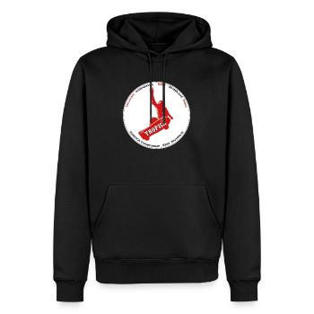 Sticker patineur milieux sombres - Sweat à capuche Premium bio Homme - noir - Devant - Nico (187cm)