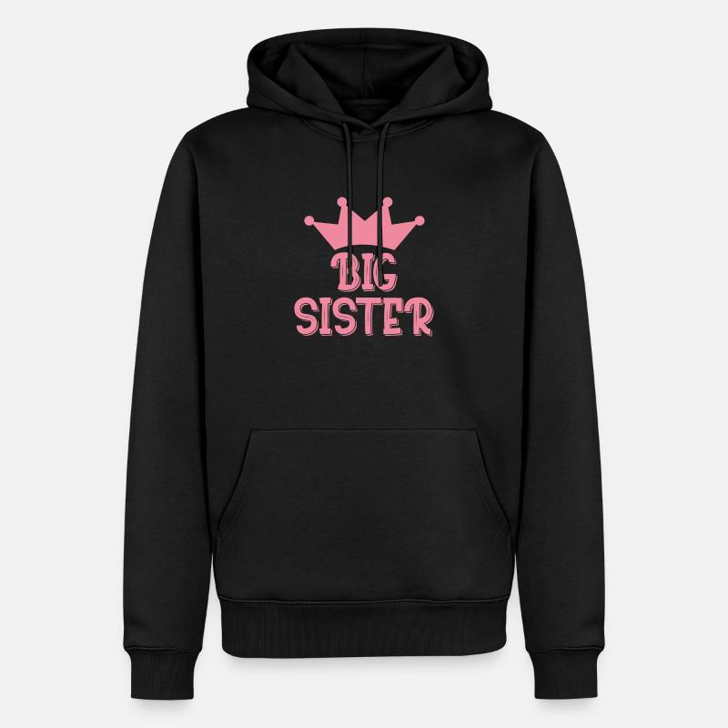 Große Schwester - Männer Premium Bio Hoodie - Schwarz