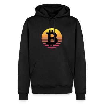 Bitcoin - Sweat à capuche Premium bio Homme - noir - Devant - Nico (187cm)