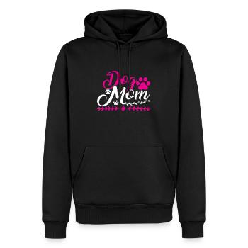 Dog Mom - Sweat à capuche Premium bio Homme - noir - Devant - Nico (187cm)