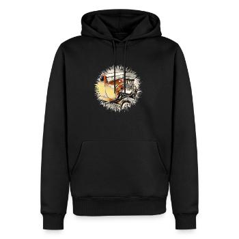 Voiture - Sweat à capuche Premium bio Homme - noir - Devant - Nico (187cm)