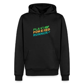 Plant Powered Runner Jogger Drôle idée de cadeau - Sweat à capuche Premium bio Homme - noir - Devant - Nico (187cm)