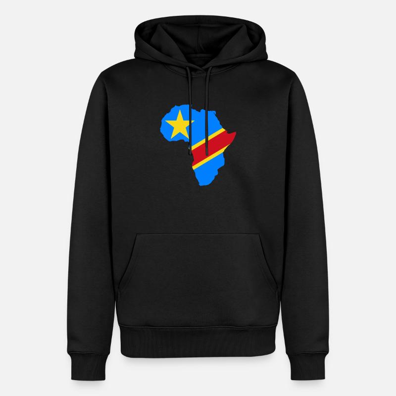Congo RDC - Sweat à capuche Premium bio Homme - noir