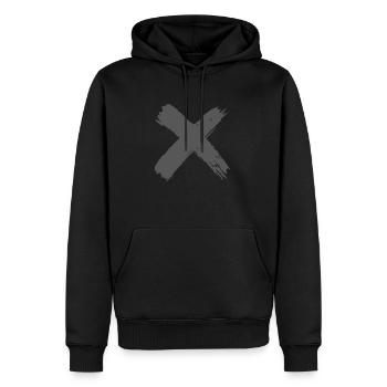 croix - Sweat à capuche Premium bio Homme - noir - Devant - Nico (187cm)