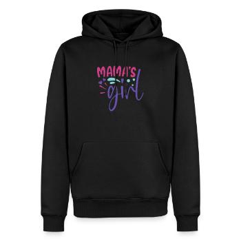 fille de maman - Sweat à capuche Premium bio Homme - noir - Devant - Nico (187cm)