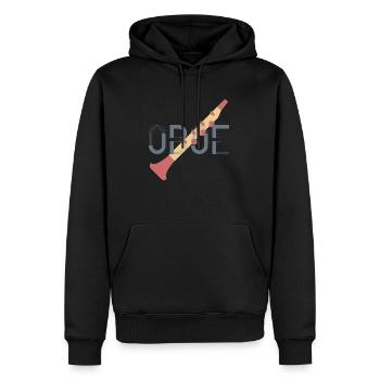 Oboe - Männer Premium Bio Hoodie - Schwarz - Vorne - Nico (187cm)