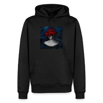 Schwarzwald Lady ART 3.0 - Männer Premium Bio Hoodie - Schwarz - Vorne - Nico (187cm)