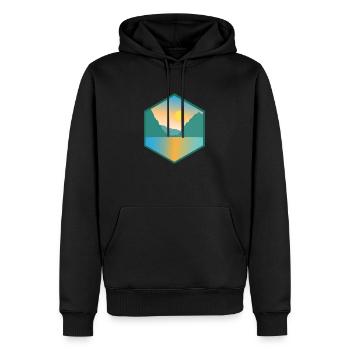 Fjord Norvège Montagne et mer Idée de cadeau - Sweat à capuche Premium bio Homme - noir - Devant - Nico (187cm)