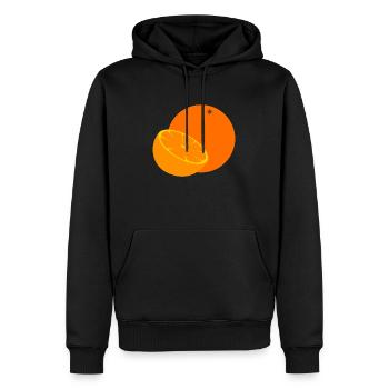 orange - Sweat à capuche Premium bio Homme - noir - Devant - Nico (187cm)