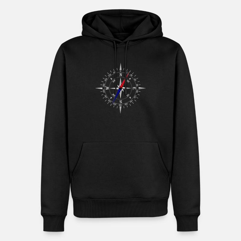 Boussole avec échelle blanche - Adventure Navigation - Sweat à capuche Premium bio Homme - noir