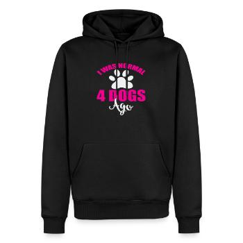 I was normal 4 dogs ago - Sweat à capuche Premium bio Homme - noir - Devant - Nico (187cm)