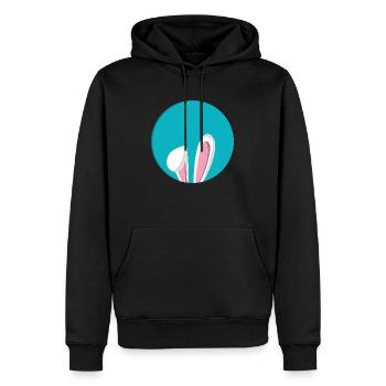 Kaninchen Ohr - Männer Premium Bio Hoodie - Schwarz - Vorne - Nico (187cm)