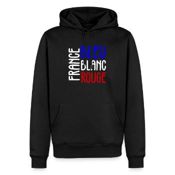 France bleu blanc rouge drapeau national - Sweat à capuche Premium bio Homme - noir - Devant - Nico (187cm)