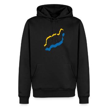 Lanzarote - Men’s Premium Organic Hoodie - black - Front - Nico (187cm)