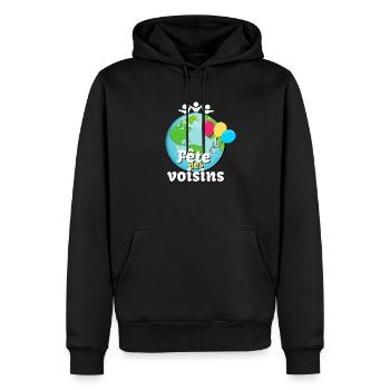 Fete Des Voisins Rencontrer Vos Voisins - Sweat à capuche Premium bio Homme - noir - Devant - Nico (187cm)