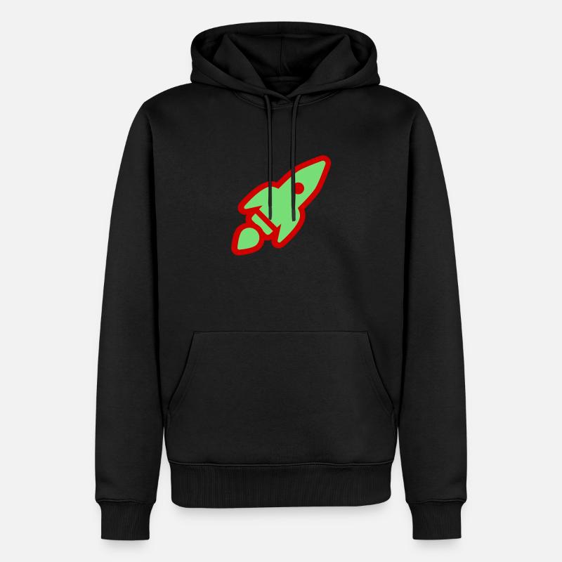 Fusée verte - Sweat à capuche Premium bio Homme - noir
