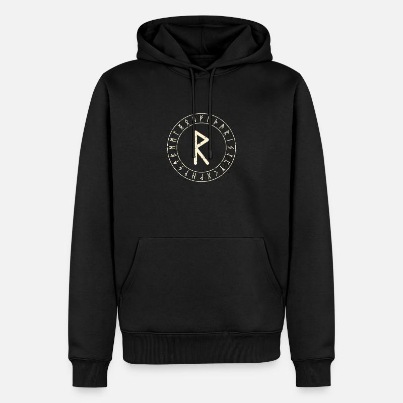 Raido Rune - Sweat à capuche Premium bio Homme - noir
