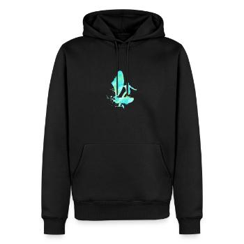 Double Exposure Wing Foiling Hydrofoiling Geschenk - Männer Premium Bio Hoodie - Schwarz - Vorne - Nico (187cm)