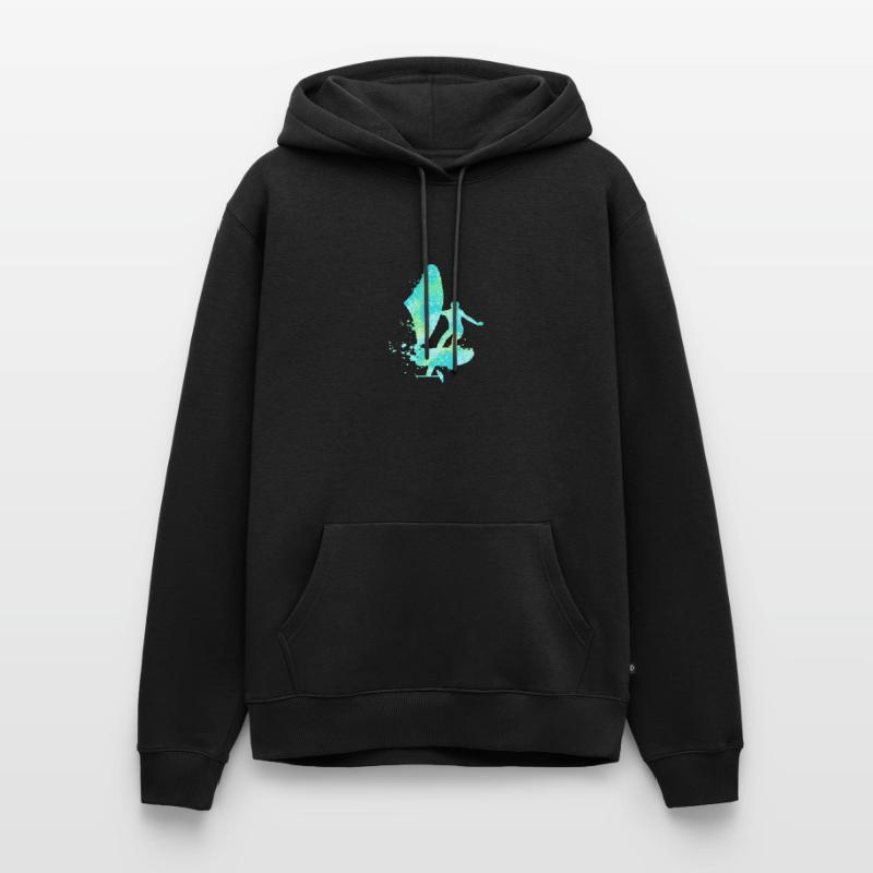Double Exposure Wing Foiling Hydrofoiling Geschenk Männer Premium Bio Hoodie