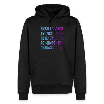 Intelligence Is The Ability To Adapt To Change - Men’s Premium Organic Hoodie - black - Front - Nico (187cm)