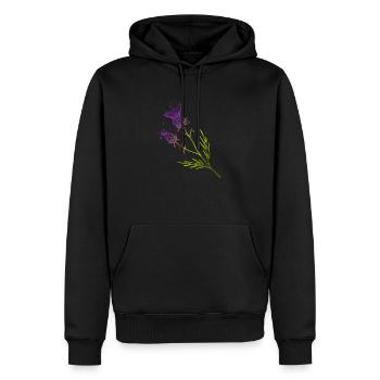 Écosse Discernes de fleur Conception de tatouage Idée cadeau - Sweat à capuche Premium bio Homme - noir - Devant - Nico (187cm)
