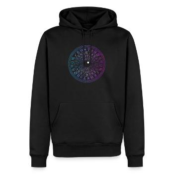 Das Auge des Universums - Männer Premium Bio Hoodie - Schwarz - Vorne - Nico (187cm)