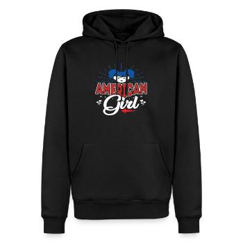 AMERICAN GIRL - Sweat à capuche Premium bio Homme - noir - Devant - Nico (187cm)