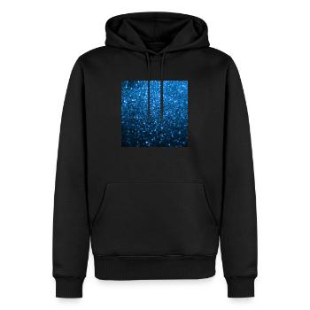 Paillettes bleues étincelantes - Sweat à capuche Premium bio Homme - noir - Devant - Nico (187cm)