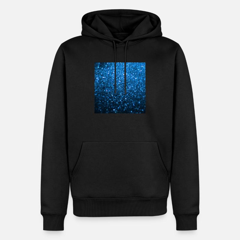 Funkelnder blauer Glitter - Männer Premium Bio Hoodie - Schwarz