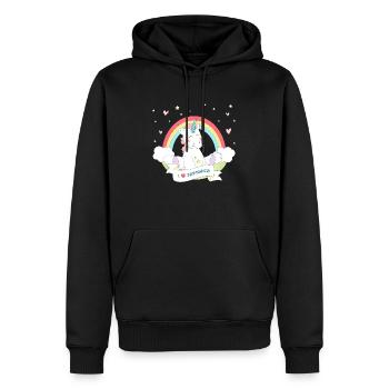 Ich liebe Einhörner - Männer Premium Bio Hoodie - Schwarz - Vorne - Nico (187cm)