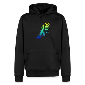 Pfauenfeder Feder Tribal Tattoo Geschenkidee - Männer Premium Bio Hoodie - Schwarz - Vorne - Nico (187cm)