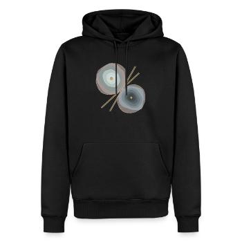 watercolor flowers - Sweat à capuche Premium bio Homme - noir - Devant - Nico (187cm)