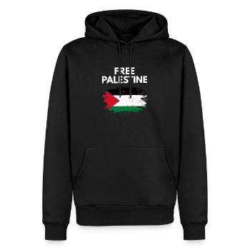 Libérer la Palestine - Sweat à capuche Premium bio Homme - noir - Devant - Nico (187cm)