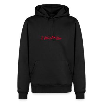 Amour élan I moose you Valentin Idée cadeau - Sweat à capuche Premium bio Homme - noir - Devant - Nico (187cm)