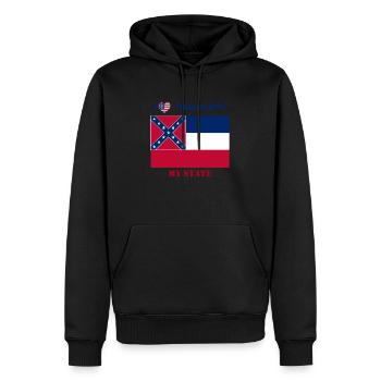 I love MISSISSIPPI MY STATE - Männer Premium Bio Hoodie - Schwarz - Vorne - Nico (187cm)