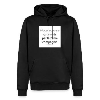 7ème compagnie - Sweat à capuche Premium bio Homme - noir - Devant - Nico (187cm)