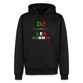 Algerie les hommes - Sweat à capuche Premium bio Homme - noir - Devant - Nico (187cm)