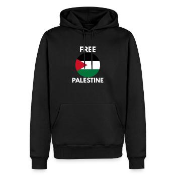 Libérer la Palestine - Sweat à capuche Premium bio Homme - noir - Devant - Nico (187cm)