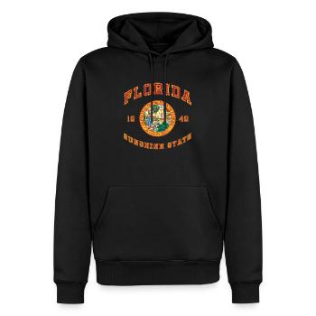 Florida USA College Wappen - Männer Premium Bio Hoodie - Schwarz - Vorne - Nico (187cm)