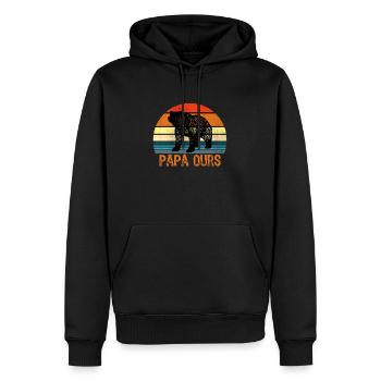Mann Papa Bär - Männer Premium Bio Hoodie - Schwarz - Vorne - Nico (187cm)