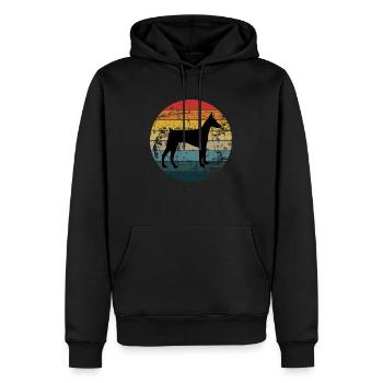 Dobermann - Männer Premium Bio Hoodie - Schwarz - Vorne - Nico (187cm)
