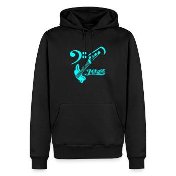 Jazz Bass Guitar Neon Color - Männer Premium Bio Hoodie - Schwarz - Vorne - Nico (187cm)