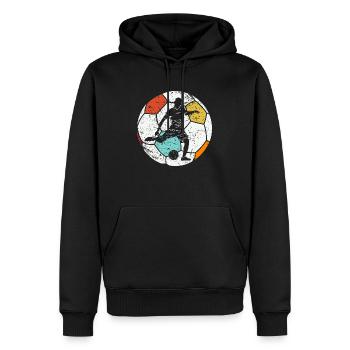 Vintage Fußball Fußballer - Männer Premium Bio Hoodie - Schwarz - Vorne - Nico (187cm)