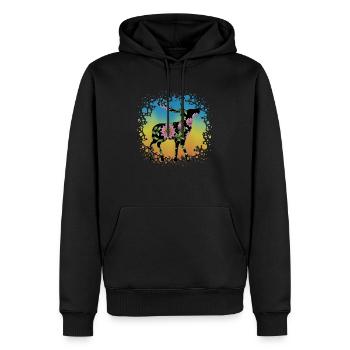 Hirsch - Männer Premium Bio Hoodie - Schwarz - Vorne - Nico (187cm)