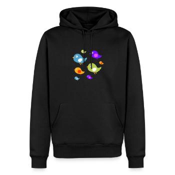 Süße Vögel Cartoon Kinder Bunt - Männer Premium Bio Hoodie - Schwarz - Vorne - Nico (187cm)